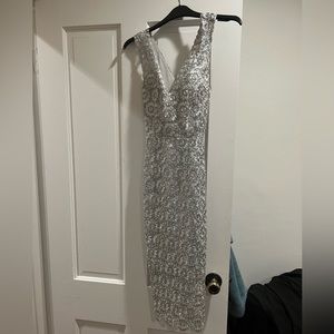 Top Shop Silver Lace Dress